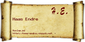 Haas Endre névjegykártya